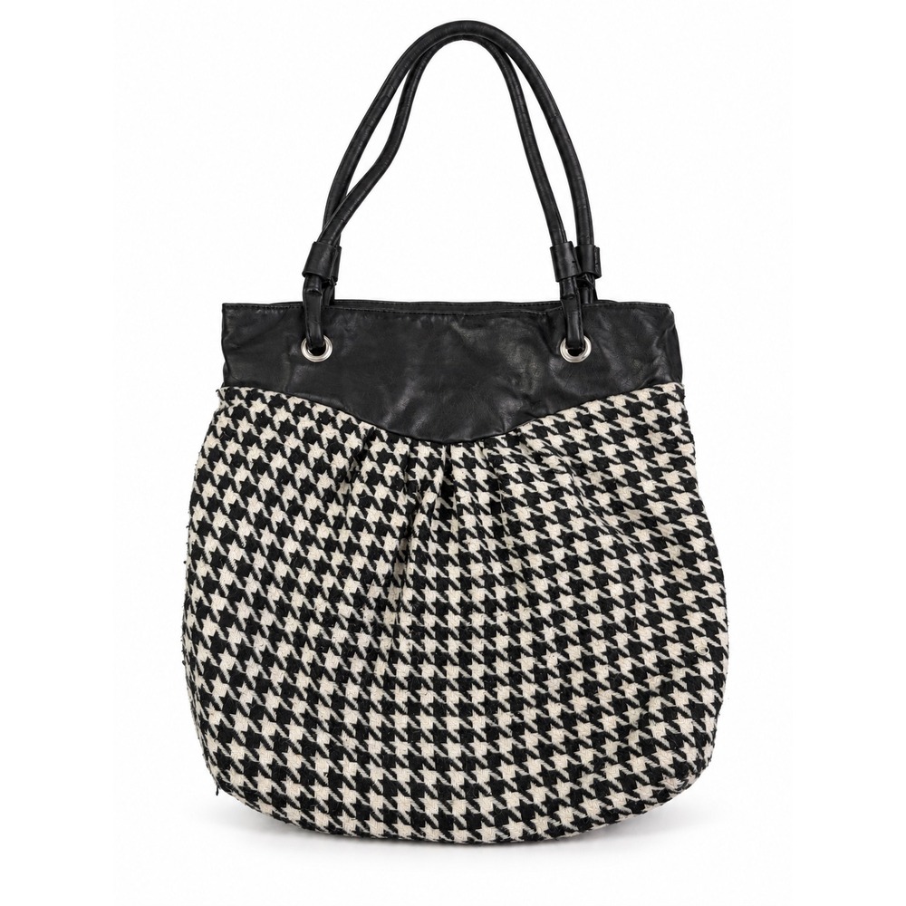 American Eagle Vintage Y2K Houndstooth Black White Faux Leather Shoulder Bag